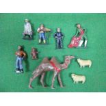 A Small Quantity of Lead Figures, including two Hornby sheep, matador, ice skater by Wendal, Timpo