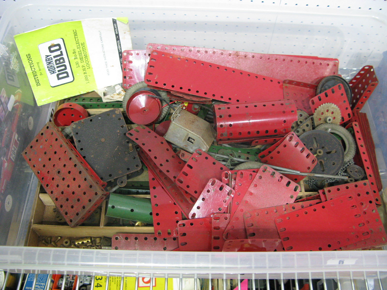 A Box of Mid XX Century Meccano, playworn.