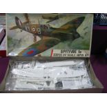 Airfix 1:24th Scale Plastic Super Kit Model Spitfire 1A, Pattern No 1201, most aircraft parts in