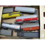 Eight 'O' Gauge Rolling Stock Items, by Rivarossi, Pola Max, Lima, playworn, detached bogies noted.