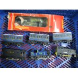 Hornby "OO" Gauge/4mm 0-4-0 Tank Locomotive Ref R255 Blue R/No 7178 and Three Blue Four Wheeled