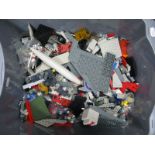 A Quantity of Predominately Loose Lego Pieces, including bricks, plates, sloping bricks, some none