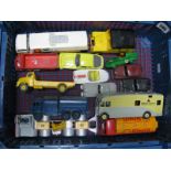 A Quantity of Diecast Cars and Commercial Vehicles, by Dinky, Corgi and others, all repainted.