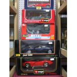Five Diecast Model Vehicles, by Burago, Revell, Maisto, comprising of Burago 1:18th Scale Dodge