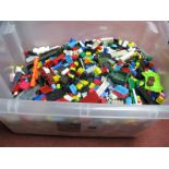 A Quantity of Loose Lego Pieces, including bricks, plates, sloped bricks, playworn.