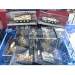 Thirteen Diecast and Plastic Military Model Vehicles, including collection Armour 1:72nd Scale LAV25