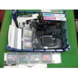 A Sega Game Gear Hand Held Gaming Console, TV tuner, wide gear attachment, twelve games including