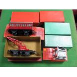 Seven Hornby "O" Gauge/7mm Items Boxed Rolling Stock Etc, No 1 buffer, crane truck, No 50 McAlpine