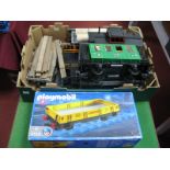 Nine "G" Gauge Items of Rolling Stock, Playmobil Ref 4126 boxed locomotive sided wagon, LGB caboose,