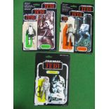 Three Original Star Wars Trilogy Plastic Figures, comprising of At-At driver with weapon (ROTJ),