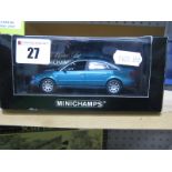 Minichamps 1:43rd Scale Diecast Model Audi A6 Saloon 1997, green metallic, boxed.