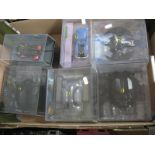 Eight Diecast and Plastic Pieceworks Models, all Batman themed vehicles including The Batwing, The