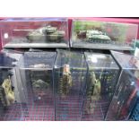 Twelve Diecast and Plastic Military Model Vehicles, predominantly tanks, including collection Armour
