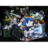 A Quantity of Loose Lego Components, from a variety of Lego sets, sometimes part constructed,