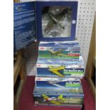 Five Hobbymaster 1:72nd Scale Diecast Model Military Aircraft, including #HA7006 F2A "Buffalo" US