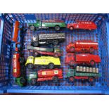 Eleven Diecast Model Commercial Vehicles, by Corgi, Matchbox, all four wheel variants mostly with