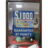 Sunlight Soap Advertising Bevelled Wall Mirror, overall 61 x 46cm.