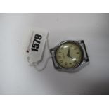 Aviation; A Vintage Gent's Wristwatch Head, (no strap) the signed dial with Arabic numerals,