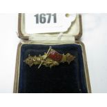 A 9ct Gold Bar Brooch, detailed in enamel with Australian Red Ensign, (Birmingham 1896)