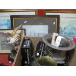 Ice Bucket, Leonardo owl, napkin rings, Sturgeon prints, sea plane photo:- One Box