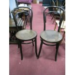 A Pair of Hoop Back Bentwood Chairs, with label A.P.M. Made in Poland under.