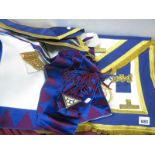 Two Masonic Aprons, (one London), sash, etc.