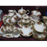 Royal Albert 'Old Country Roses' Table Ware, of approximately fifty pieces including tea pot.