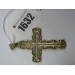 A Large 9ct Gold Ornate Cross Pendant, of openwork design.