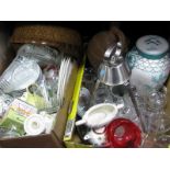 Cabinet Plates, glass ware, pressed glass, water jugs:- Two Boxes