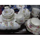 Queen Anne China 'Old County Spray' Teaware, Lynton porcelain 'Derby Rose' breakfast cup and saucer,