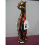 Anita Harris 'Mini Me Hugo' Hot Coals Cat, silver signed by the designer, 26cm high.