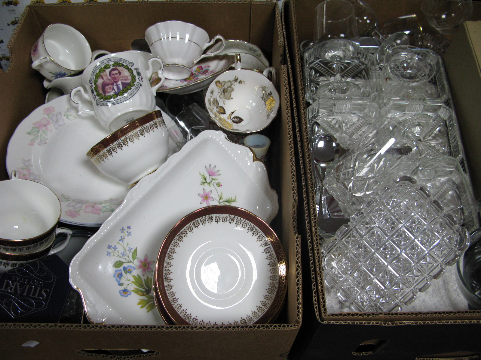 Assorted Glassware, china and ceramics:- Two Boxes