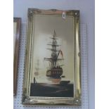 Jason (Les Spence) Galleon at Anchor, oil on canvas, signed lower left, 60 x 29cm.