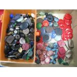 A Large Quantity of Circa 1930's Buttons, ( one tray and box).