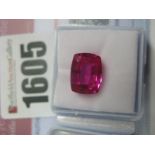 A Cushion Cut Pink Sapphire, unmounted; together with a Global Gems Lab Certificate card stating