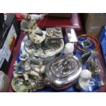 Silver Lustre Tea Pot, Capodimonte Cobbler and Tramp, ship in a bottle, novelty car steering wheel