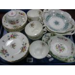 Minton 'Marlow' Bone China Teaware, comprising six tea plates, cups and saucers, 'Haddon Hall'