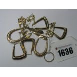 A Selection of "9K" and "375" Creole Earrings etc. A "21" pendant, stamped "Dia" "375", on fine