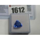 A Trillion Cut Sapphire, unmounted; together with a Global Gems Lab Certificate card stating carat