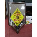 Colman's Mustard Advertising Shaped Bevelled Wall Mirror, overall 59.5 x 33.5cm.