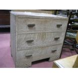 A Mid XX Century Limed Oak Chest of Three Drawers, 80cm wide.