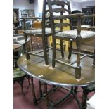 Two Priory Crinoline Lady Ladder Back Armchairs, two single chairs and table.