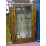 An Art Deco Walnut Display Cabinet, with low back, 76cm wide,