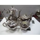 A 'Perfection Quality Silver Plate" Four Piece Plated Tea Set, each of lobed form, with stylised