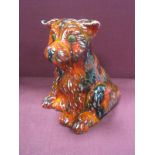 Anita Harris Sitting Terrier Dog Figure 'Take Me Home', silver signed by the designer, 16cm high.