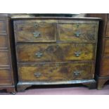 XIX Century Walnut Crossbanded Chest of two short and two long drawers, on bracket feet, 100cm