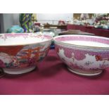 A XIX Century Chinese Bowl, with Famille Rose decoration, (damaged), together with a XIX Century