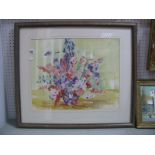 E. Bennett, still life of flowers in vase, watercolour 39 x 48.5cm, signed lower right.