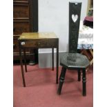 XIX Century Mahogany Side Table with single drawer on square slender legs, 40.5cm wide. An