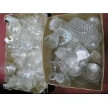 Pressed Glass Decanter, wine glasses etc:- Two Boxes